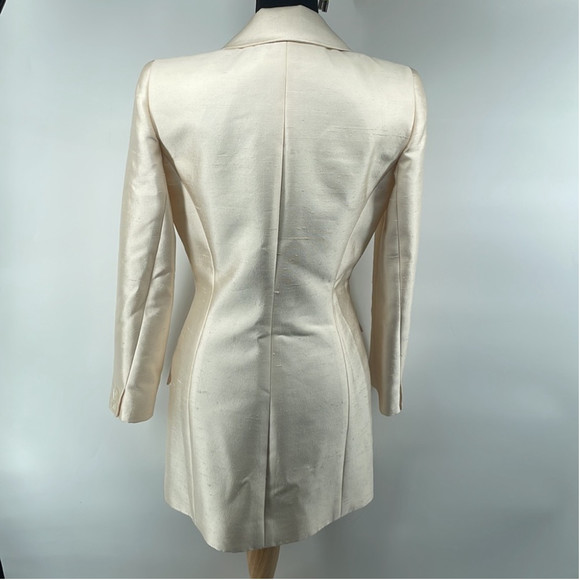 Badgley Mischka blazer suit jacket champagne cream Color Sheen event bridal sz 6 - Picture 12 of 14